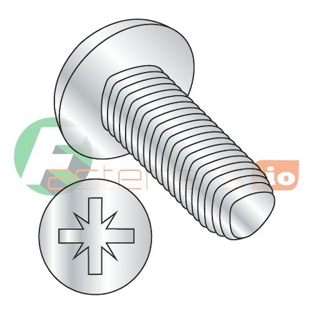 Thread Forming Screw, M2.5-0.45 X 5 Mm, Zinc Plated Steel Pan Head Pozidriv Drive, 1500 PK